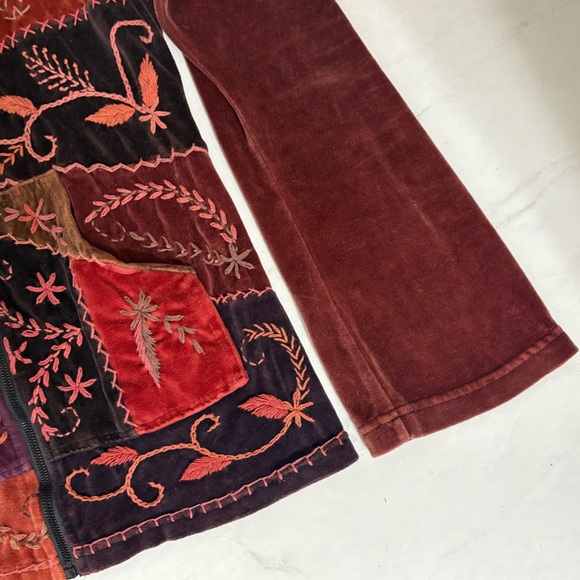 The Collection Royal Size Large Velvet Patchwork Embroidered Boho Hippie Gypsy - Picture 5 of 6